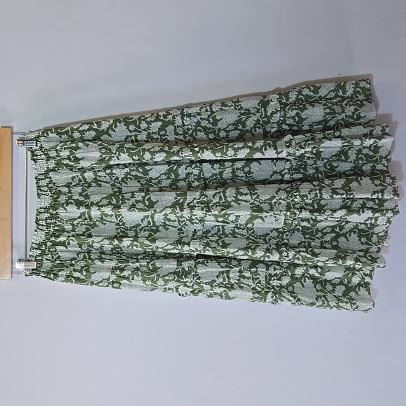 Maje Jitale‎ Floral Printed Ruffled Midi Skirt Size XL Cottagecore Travel Twee - Picture 13 of 16